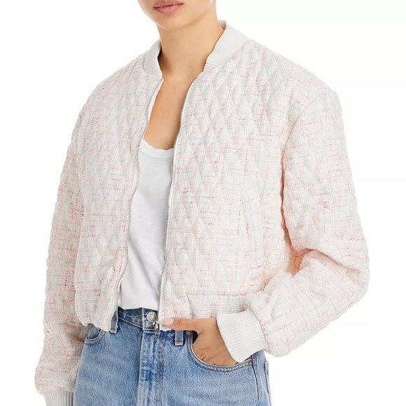 Blank NYC Jackets & Coats Blanknyc Tweed Quilted Bomber Jacket